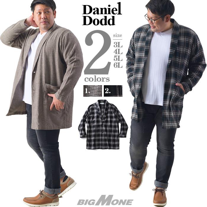 【WEB限定価格】【2021bar】大きいサイズ メンズ DANIEL DODD 長袖 フランネル チェック コーディガン 916-200418