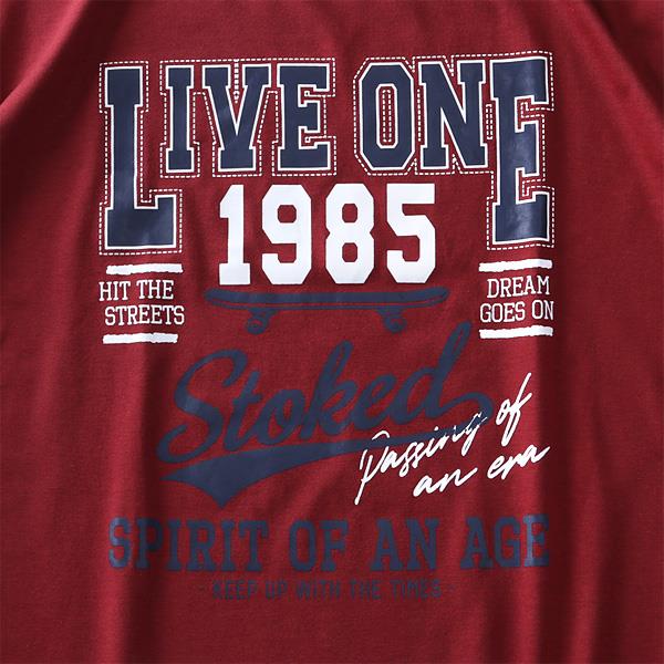 【WEB限定価格】【2021bar】大きいサイズ メンズ DANIEL DODD プリント ロング Tシャツ LIVE ONE 936-t200421