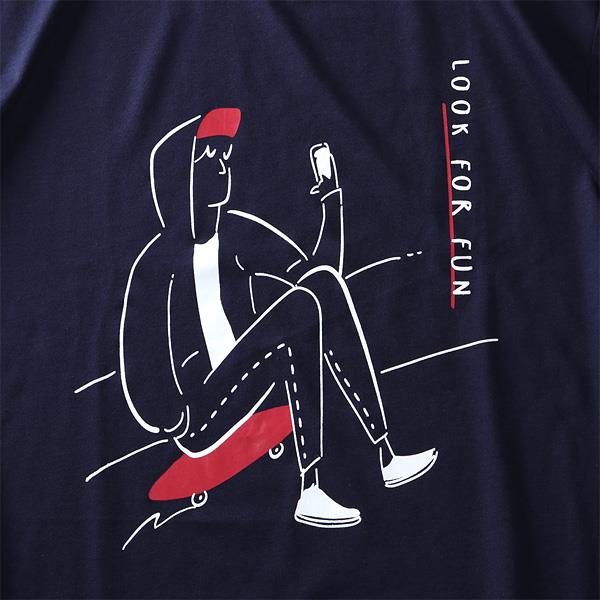 【WEB限定価格】【2021bar】大きいサイズ メンズ DANIEL DODD プリント ロング Tシャツ LOOK FOR FUN 936-t200422