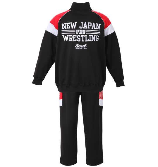 大きいサイズ メンズ SOUL SPORTS × 新日本プロレス 長袖 ジャージ セット ブラック 1278-0395-2 3L 4L 5L 6L 8L