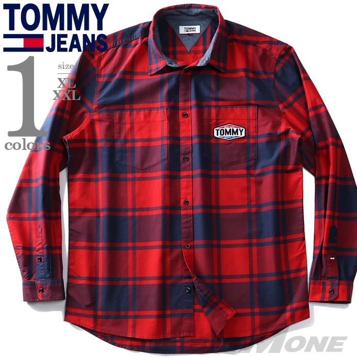 【WEB限定価格】大きいサイズ メンズ TOMMY JEANS トミージーンズ オックスフォード チェック柄 シャツ USA直輸入 dm0dm08389