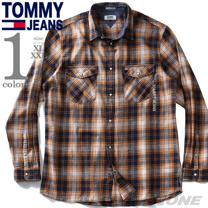 【WEB限定価格】大きいサイズ メンズ TOMMY JEANS トミージーンズ チェック柄 ウエスタン シャツ USA直輸入 dm0dm08396