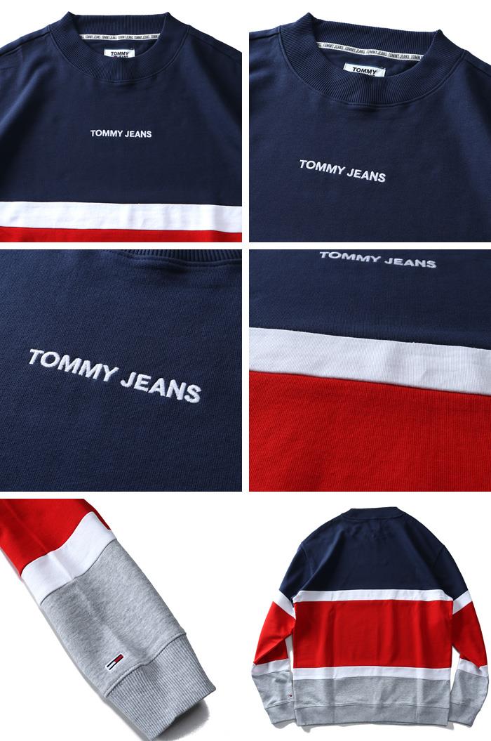 【WEB限定価格】大きいサイズ メンズ TOMMY JEANS トミージーンズ クルーネック 切替 トレーナー USA直輸入 dm0dm08404