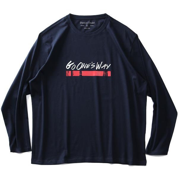 【WEB限定価格】【ss1001】大きいサイズ メンズ DANIEL DODD オーガニックコットン プリント ロング Tシャツ GO ONES WAY azt-210105