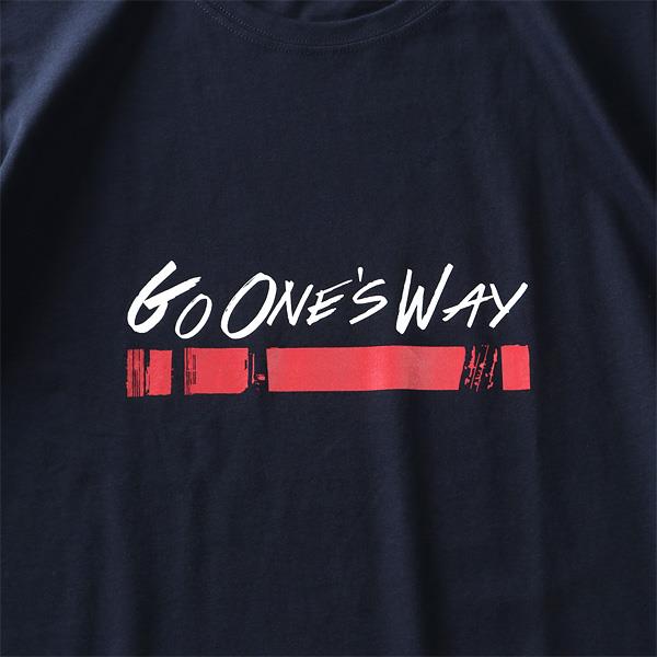 【WEB限定価格】【ss1001】大きいサイズ メンズ DANIEL DODD オーガニックコットン プリント ロング Tシャツ GO ONES WAY azt-210105