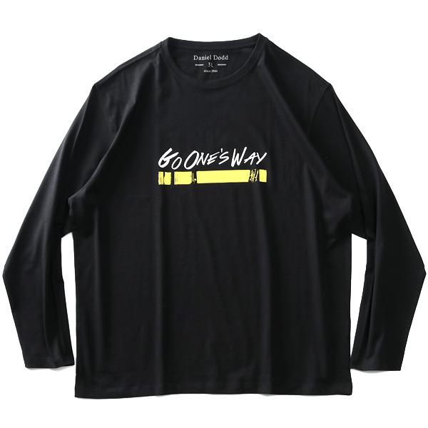 【WEB限定価格】【ss1001】大きいサイズ メンズ DANIEL DODD オーガニックコットン プリント ロング Tシャツ GO ONES WAY azt-210105