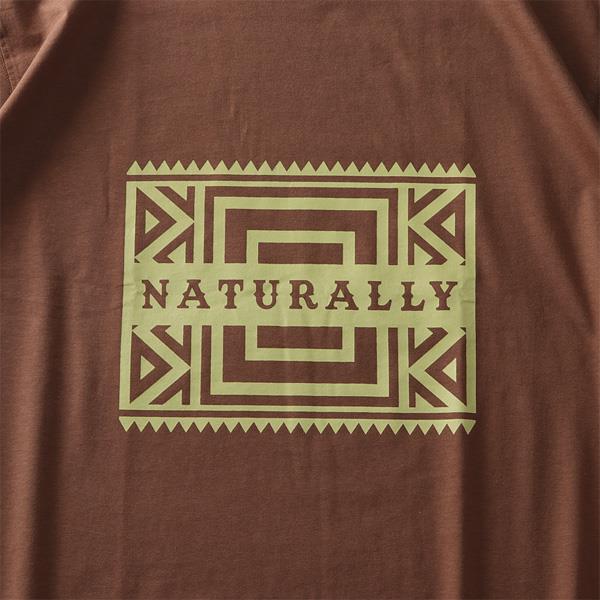 【WEB限定価格】大きいサイズ メンズ DANIEL DODD オーガニックコットン プリント ロング Tシャツ NATURALLY azt-210107