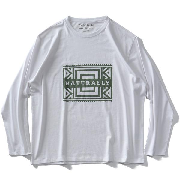 【WEB限定価格】大きいサイズ メンズ DANIEL DODD オーガニックコットン プリント ロング Tシャツ NATURALLY azt-210107