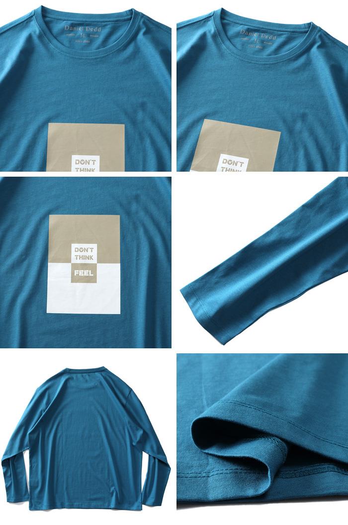 【WEB限定価格】大きいサイズ メンズ DANIEL DODD オーガニックコットン プリント ロング Tシャツ DONT THINK FEEL azt-210111