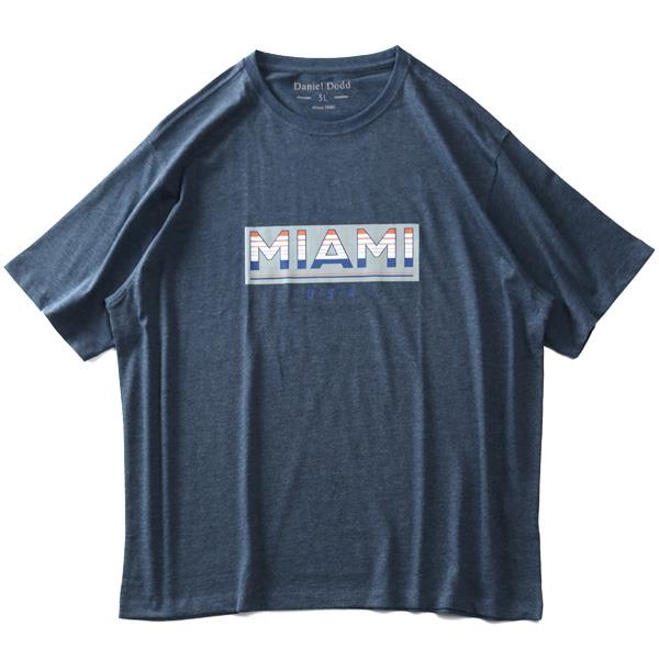 【WEB限定価格】大きいサイズ メンズ DANIEL DODD オーガニックコットン プリント 半袖 Tシャツ MIAMI azt-210215