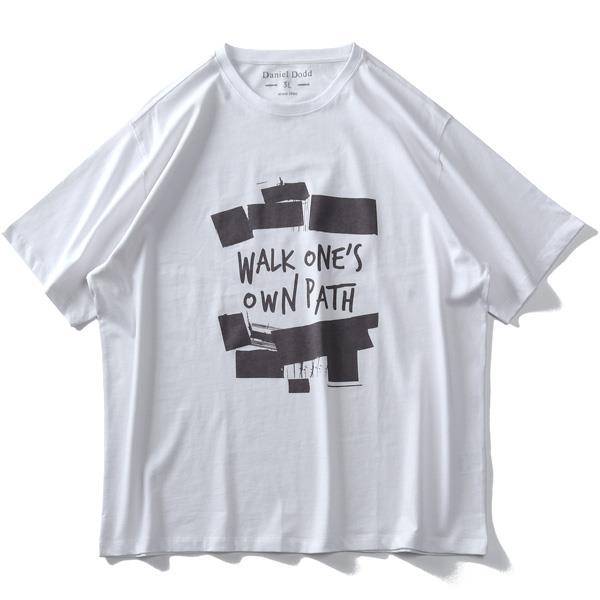 【WEB限定価格】大きいサイズ メンズ DANIEL DODD オーガニックコットン プリント 半袖 Tシャツ WALK ONES OWN PATH azt-210217