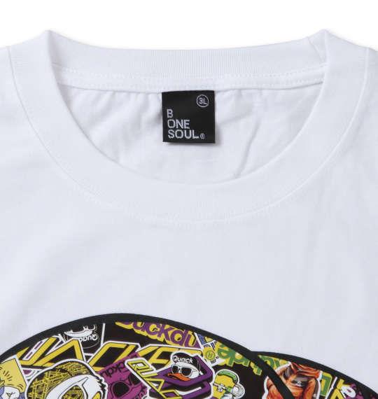 大きいサイズ メンズ b-one-soul DUCK DUDE 長袖 Tシャツ ホワイト 1258-1130-1 3L 4L 5L 6L