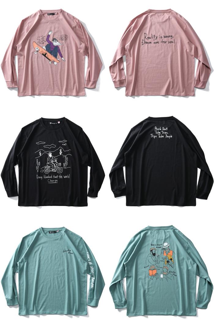 【WEB限定価格】【ss1001】【ss0910】大きいサイズ メンズ NOBLE PRODUCT ノーブルプロダクツ イラストプリント ロング Tシャツ ap03411g