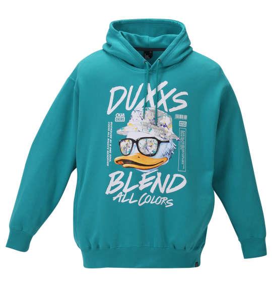 大きいサイズ メンズ b-one-soul DUCK DUDE プル パーカー エメラルドグリーン 1258-1131-2 3L 4L 5L 6L