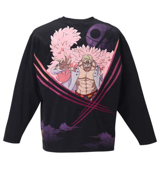 大きいサイズ メンズ 絡繰魂 × ONE PIECE ドフラミンゴ 長袖 Tシャツ ブラック 1278-1100-1 3L 4L 5L 6L