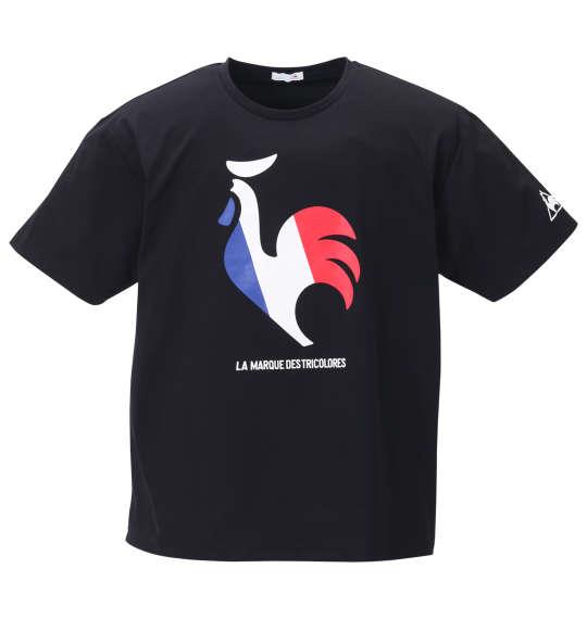 大きいサイズ メンズ LE COQ SPORTIF ストレッチファイバー 半袖 Tシャツ ブラック 1278-1110-2 2L 3L 4L 5L 6L