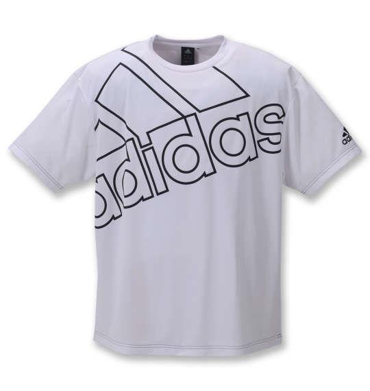 大きいサイズ メンズ adidas 半袖 Tシャツ ホワイト 1278-1150-1 3XO 4XO 5XO 6XO 7XO 8XO