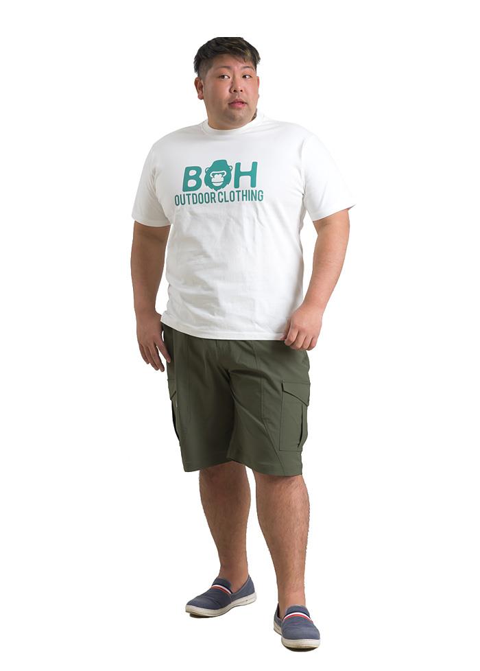 【WEB限定価格】大きいサイズ メンズ BH ビィエイチ ロゴプリント 半袖 Tシャツ bh-t210282