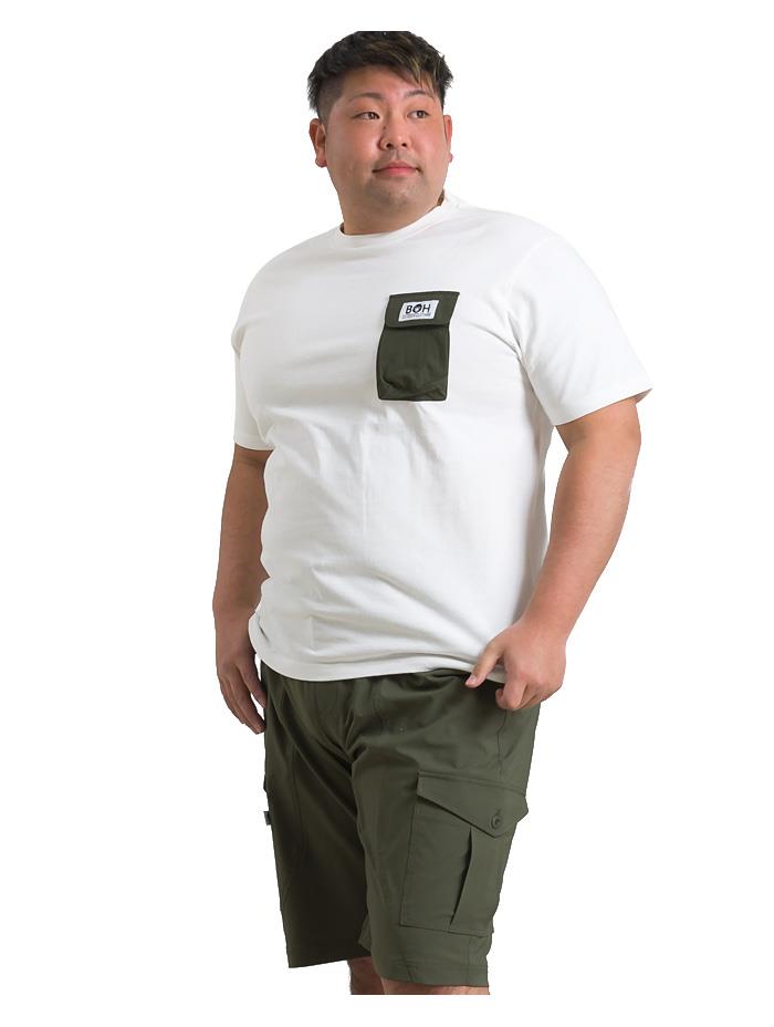 【WEB限定価格】大きいサイズ メンズ BH ビィエイチ ポケット付 半袖 Tシャツ bh-t210283