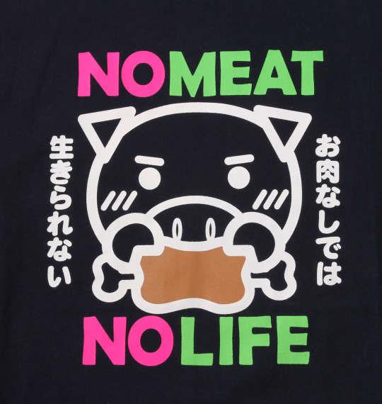 【2021bud】【2021cha】大きいサイズ メンズ 豊天 NO MEAT NO LIFE美豚 半袖 Tシャツ ネイビー 1258-1503-1 3L 4L 5L 6L