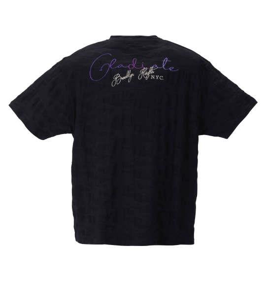 大きいサイズ メンズ GLADIATE ALL刺繍 カモフラ ジャガード 半袖 Vネック Tシャツ ブラック 1258-1550-2 3L 4L 5L 6L 8L