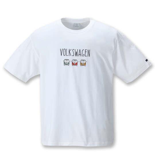 大きいサイズ メンズ VOLKSWAGEN 半袖 Tシャツ ホワイト 1268-1200-1 3L 4L 5L 6L 8L