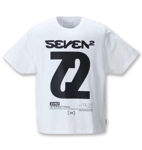 大きいサイズ メンズ SEVEN2 半袖 Tシャツ ホワイト 1268-1220-1 3L 4L 5L 6L