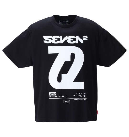 大きいサイズ メンズ SEVEN2 半袖 Tシャツ ブラック 1268-1220-2 3L 4L 5L 6L