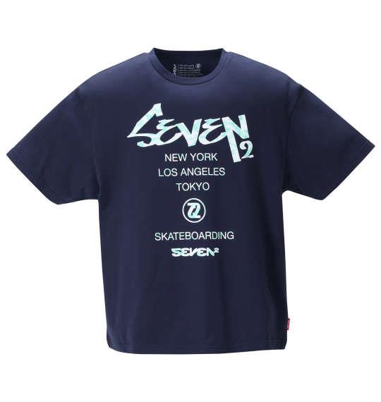 大きいサイズ メンズ SEVEN2 半袖 Tシャツ ネイビー 1268-1222-1 3L 4L 5L 6L