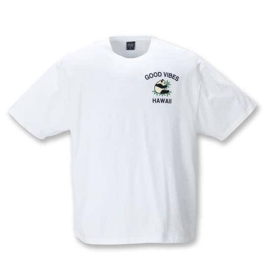 大きいサイズ メンズ SHELTY リゾート柄スーベニア刺繍 半袖 Tシャツ オフホワイト 1268-1250-1 3L 4L 5L 6L 8L