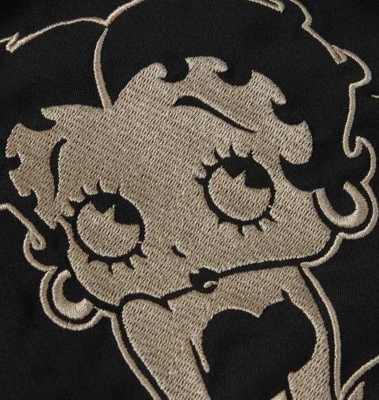 大きいサイズ メンズ BETTY BOOP 刺繍 ストレッチ 半袖 オープンカラー シャツ ブラック 1277-1210-1 3L 4L 5L 6L 8L