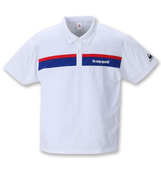 大きいサイズ メンズ LE COQ SPORTIF ストレッチ ファイバー 半袖 ポロシャツ ホワイト 1278-1223-1 2L 3L 4L 5L 6L