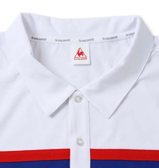 大きいサイズ メンズ LE COQ SPORTIF ストレッチ ファイバー 半袖 ポロシャツ ホワイト 1278-1223-1 2L 3L 4L 5L 6L