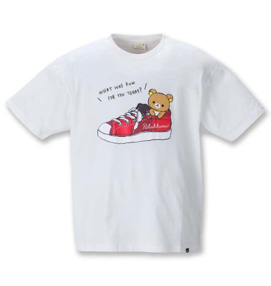 【2021cha】大きいサイズ メンズ Rilakkuma 半袖 Tシャツ ホワイト 1278-1240-1 3L 4L 5L 6L 8L