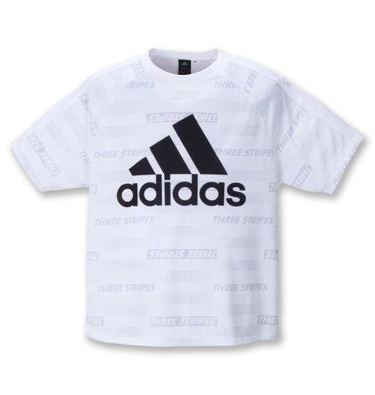 大きいサイズ メンズ adidas 半袖 Tシャツ ホワイト 1278-1260-1 3XO 4XO 5XO 6XO 7XO 8XO