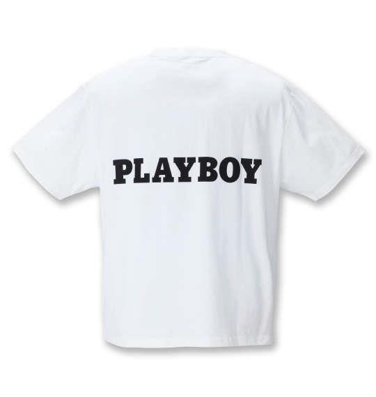 大きいサイズ メンズ PLAYBOY カラー転写シートプリント 半袖 Tシャツ オフホワイト 1278-1275-1 3L 4L 5L 6L 8L