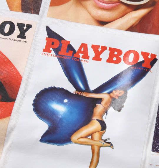 大きいサイズ メンズ PLAYBOY カラー転写シートプリント 半袖 Tシャツ オフホワイト 1278-1275-1 3L 4L 5L 6L 8L