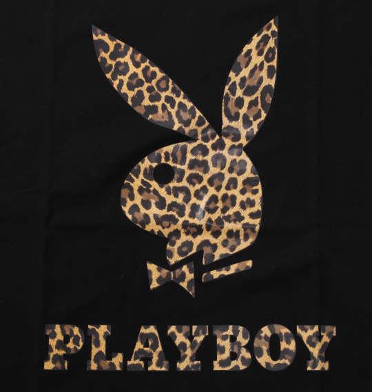 大きいサイズ メンズ PLAYBOY カラー転写シートプリント 半袖 Tシャツ ブラック 1278-1276-2 3L 4L 5L 6L 8L