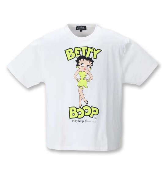 【2021cha】大きいサイズ メンズ BETTY BOOP ネオンカラープリント 半袖 Tシャツ オフホワイト 1278-1280-1 3L 4L 5L 6L 8L