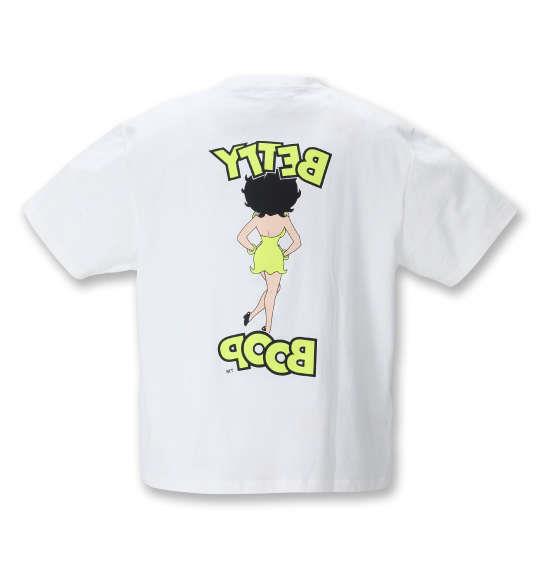 【2021cha】大きいサイズ メンズ BETTY BOOP ネオンカラープリント 半袖 Tシャツ オフホワイト 1278-1280-1 3L 4L 5L 6L 8L