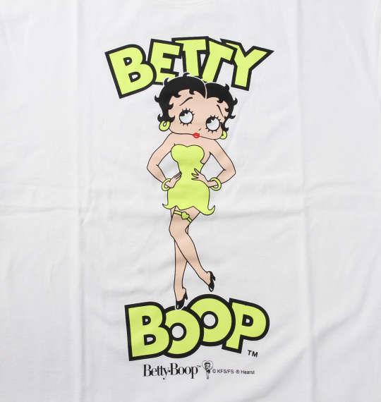 【2021cha】大きいサイズ メンズ BETTY BOOP ネオンカラープリント 半袖 Tシャツ オフホワイト 1278-1280-1 3L 4L 5L 6L 8L