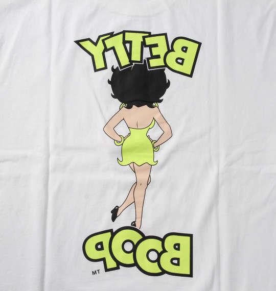 【2021cha】大きいサイズ メンズ BETTY BOOP ネオンカラープリント 半袖 Tシャツ オフホワイト 1278-1280-1 3L 4L 5L 6L 8L