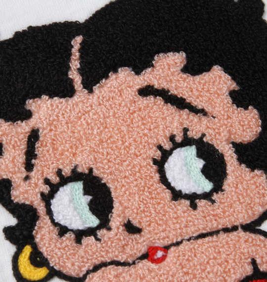 【2021cha】大きいサイズ メンズ BETTY BOOP サガラ刺繍 半袖 Tシャツ オフホワイト 1278-1281-1 3L 4L 5L 6L 8L