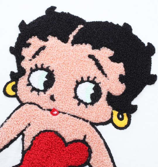 【2021cha】大きいサイズ メンズ BETTY BOOP サガラ刺繍 半袖 Tシャツ オフホワイト 1278-1281-1 3L 4L 5L 6L 8L