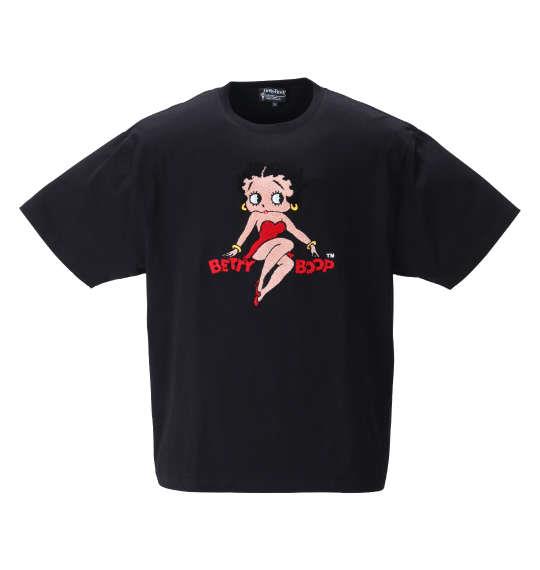 【2021cha】大きいサイズ メンズ BETTY BOOP サガラ刺繍 半袖 Tシャツ ブラック 1278-1281-2 3L 4L 5L 6L 8L