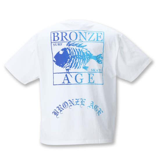 【2021cha】大きいサイズ メンズ BRONZE AGE 刺繍 & プリント 半袖 Tシャツ オフホワイト 1278-1285-1 3L 4L 5L 6L 8L