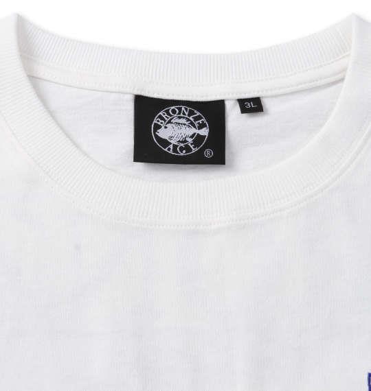【2021cha】大きいサイズ メンズ BRONZE AGE 刺繍 & プリント 半袖 Tシャツ オフホワイト 1278-1285-1 3L 4L 5L 6L 8L