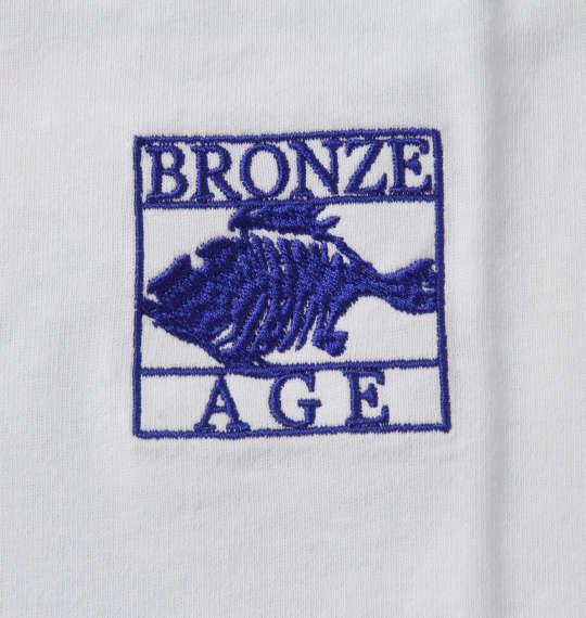 【2021cha】大きいサイズ メンズ BRONZE AGE 刺繍 & プリント 半袖 Tシャツ オフホワイト 1278-1285-1 3L 4L 5L 6L 8L