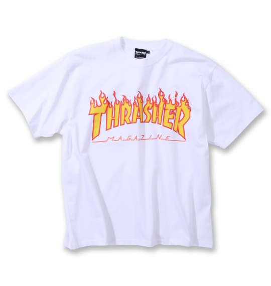 大きいサイズ メンズ THRASHER 半袖 Tシャツ ホワイト 1278-1500-1 3L 4L 5L 6L 8L