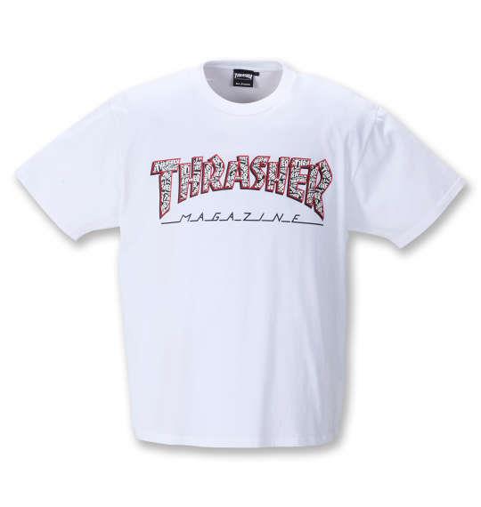 大きいサイズ メンズ THRASHER 半袖 Tシャツ ホワイト 1278-1501-1 3L 4L 5L 6L 8L